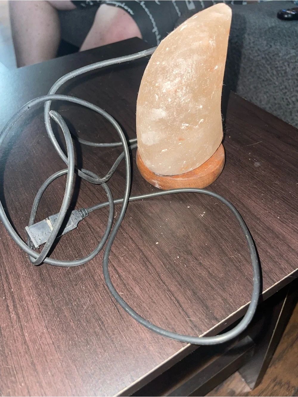 Himalayan Salt Moon Lamp - Natural Pink Salt on Wooden Base
